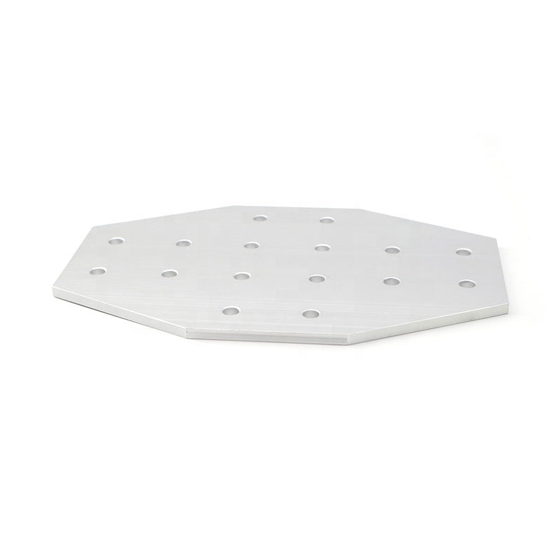Silver heavy-duty 12-hole cross-shape flat joining plate for 4040 to 4080 series T-slot aluminium extrusion, reinforced steel connector for structural intersections