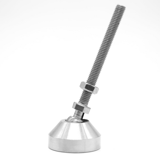Stainless Steel Deluxe Levelling Foot with M10x80mm Long Stem Stud