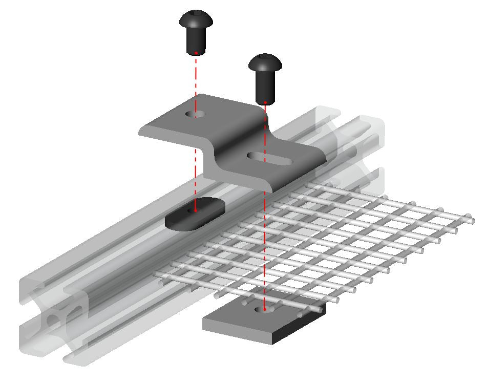 2020 T-Slot 2 Hole Panel Retainer with Slotted Hole (x2) for Adjustmen ...