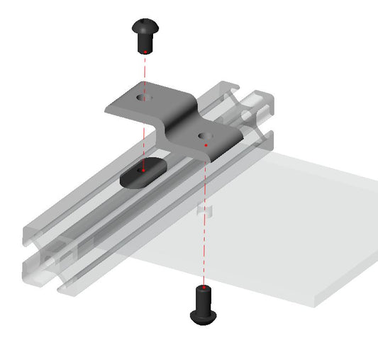 2020 T-Slot Single Hole Panel Retainer with threaded hole - 1-Hole Mount