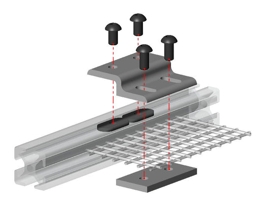 2020 T-Slot Double-Hole Panel Retainer With Slotted Holes for Adjustment + Retainer Plate