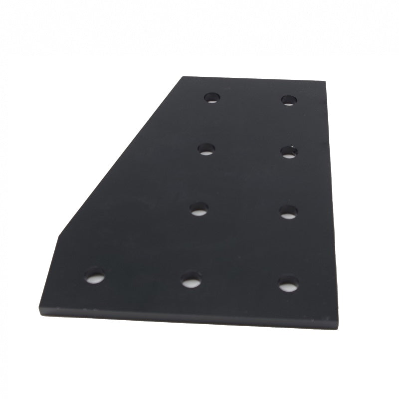 black-heavy-duty 9-hole 90-degree flat L-shape joining plate for 4040 to 4080 series T-slot aluminium extrusion, reinforced steel corner transition connector