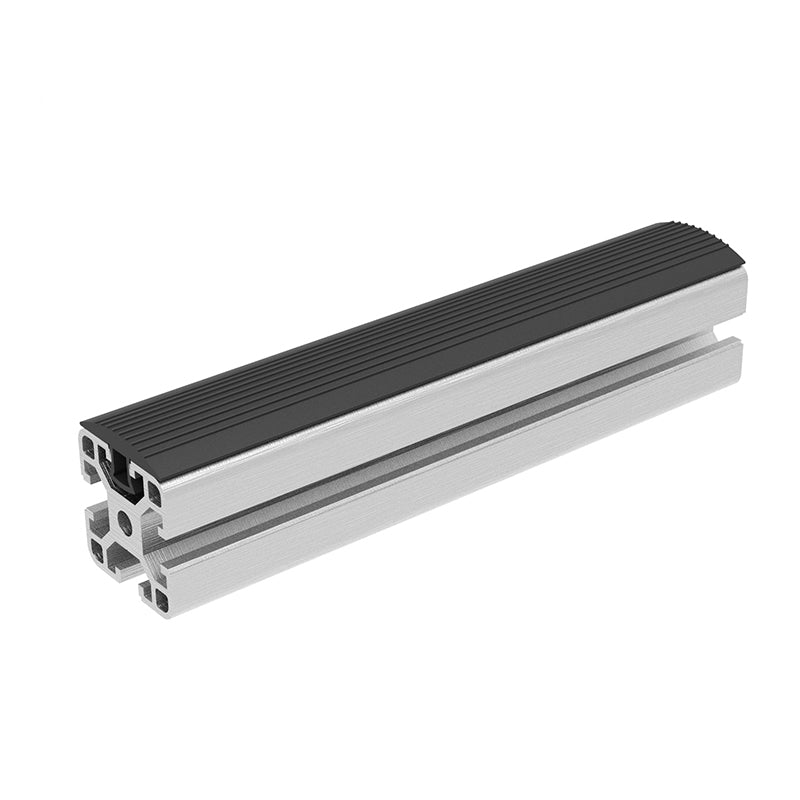 Flexible black rubber T-slot thread filler strip and slot cover for sealing aluminium extrusion channels, 2020 and 4040 series compatible
