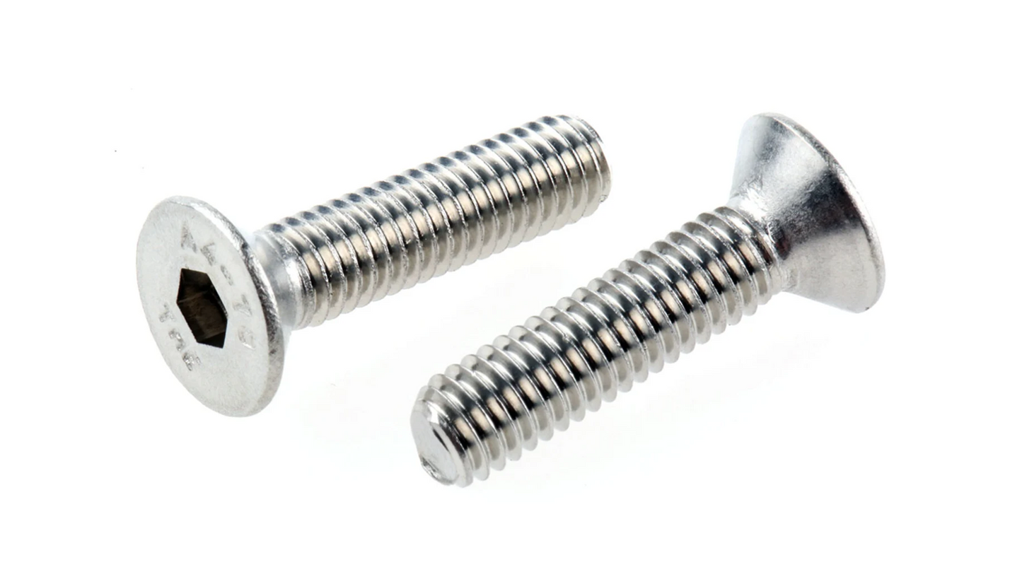 High-strength Class 12.9 Zinc-plated Countersunk Flat Head Socket Screw compliant with DIN 7991 and ISO 10642 for flush-surface T-slot assembly