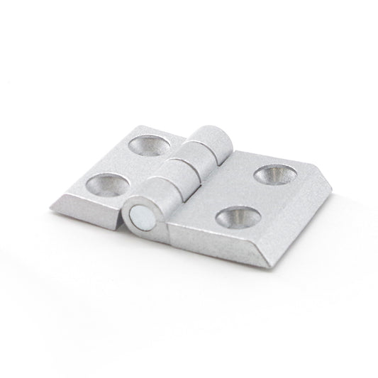 3045-T-Slot Die Cast Zinc Powder Coated Silver Standard Door Hinge - Short Style