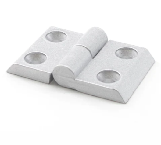 4040-T-Slot Die Cast Zinc Powder Coated Silver Standard Door Hinge - Short Style PN943151