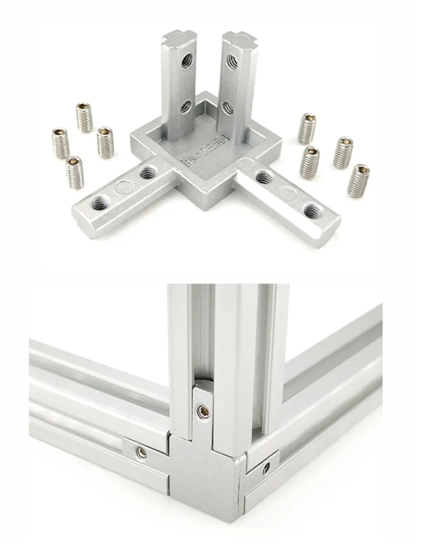 2525-T-Slot 3-Way Corner Connector & Cap