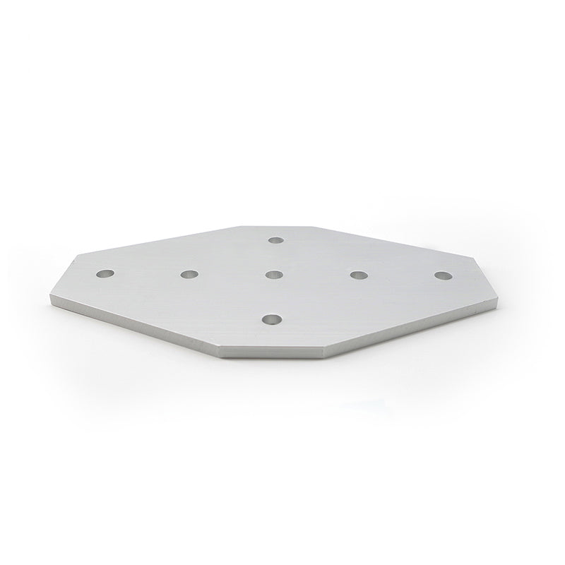 Silver 7-hole cross-shape flat joining plate for 4040 series T-slot aluminium extrusion, silver steel 4-way intersection reinforcement