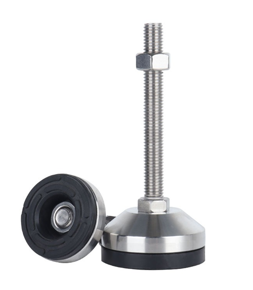 Stainless Steel Deluxe Levelling Foot with Rubber Surface Protector & M10x80mm Long Stem Stud