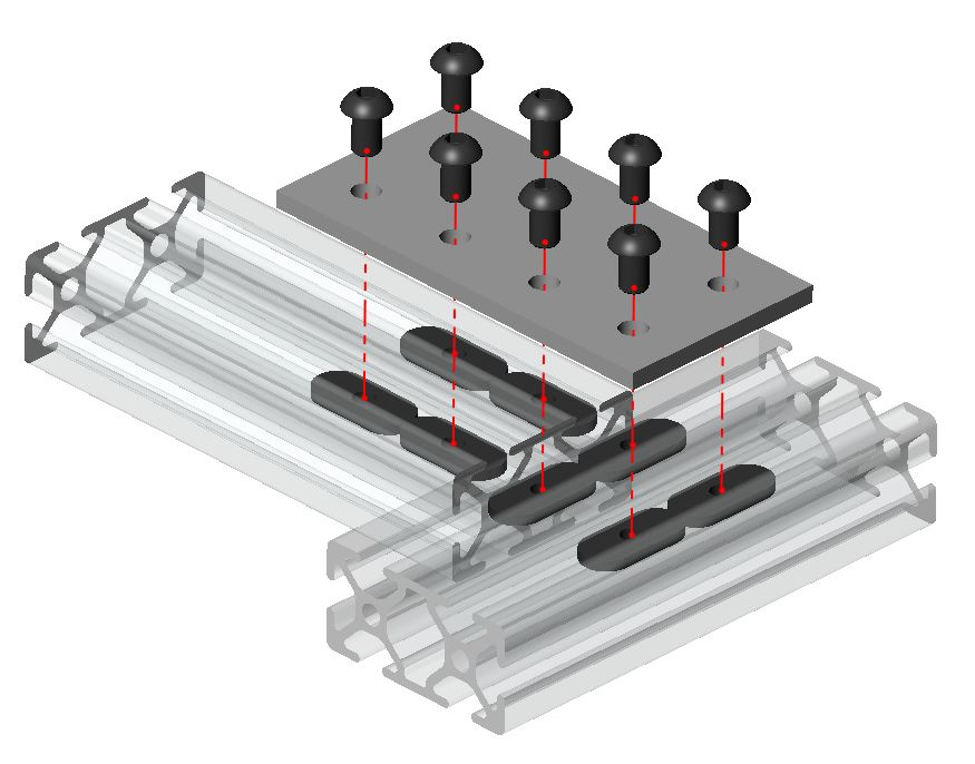 t-slot-40-series-8-hole-80mm-x-160mm-Rectangular-shaped-flat-plate-joiner