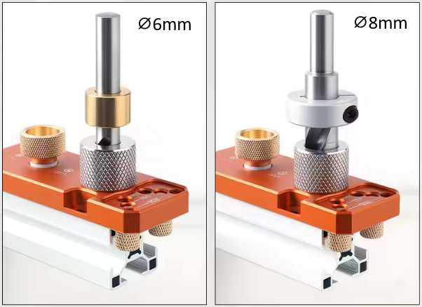 Alignment jig for drilling and counterboring holes in 2020, 3030, and 4040 aluminum T-slot extrusions for recessed screw heads