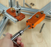 Aluminum profile end threading jig used to align a tap perfectly with the center bore of 2020, 3030, and 4040 extrusions