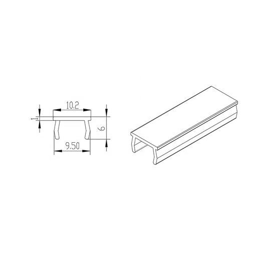 Black PVC Economy T-Slot Filler Strip 10mm wide @2m long