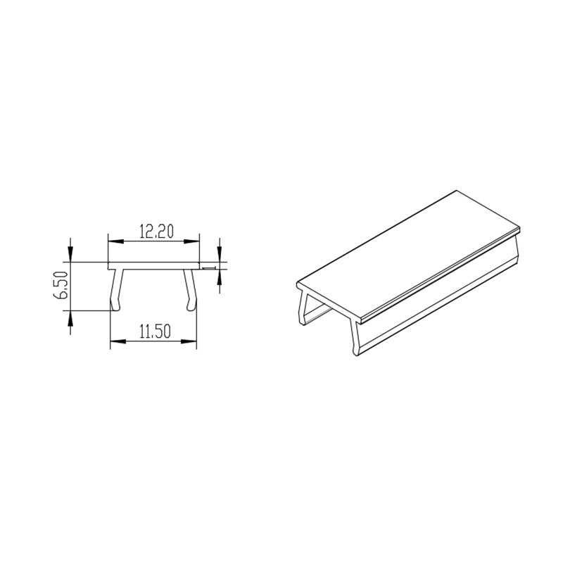 Black PVC Economy T-Slot Filler Strip 12mm wide @2m long