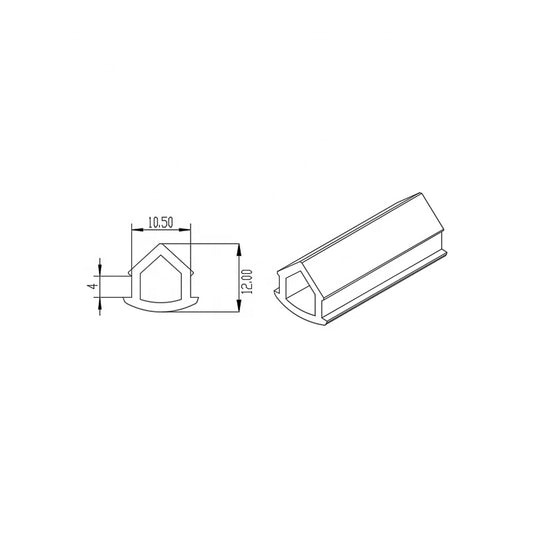 Black PVC Standard T-Slot Filler Strip 10mm wide @2m long