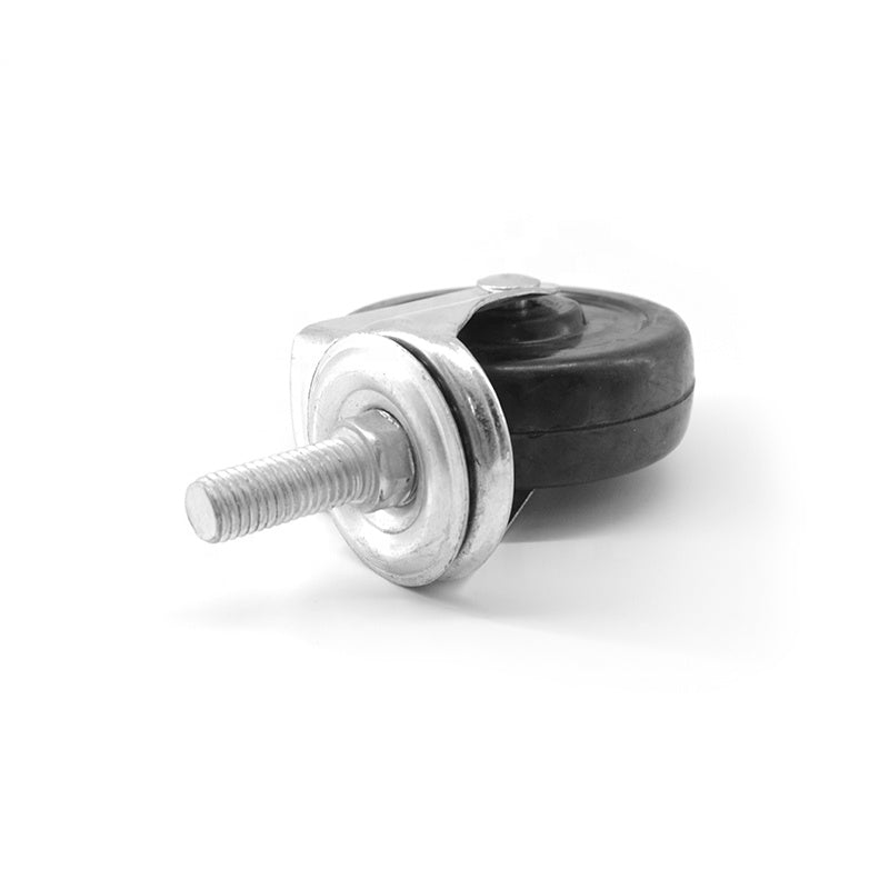 50mm Heavy-Duty High-Grade Rubber Castor Wheels M8x15mm Stud - Heavy Duty 50kg Load Capacity